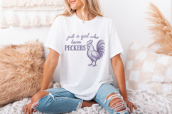 Just A Girl Who Loves Peckers PNG, Funny Chicken, Country Product Image 2