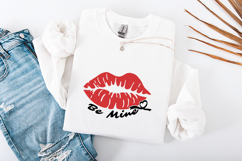 Be Mine Red Lips SVG - Valentine’s Day Kiss Sublimation PNG Product Image 3
