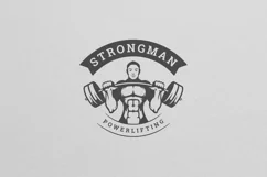 Muscular man fitness club retro logo Product Image 2