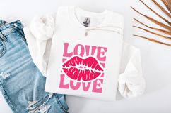 Retro Love Lips SVG - Pink Groovy Valentine Sublimation Product Image 3