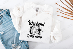 Weekend Spiky Mood Hedgehog Tshirt Design Cute Donut Product Image 3