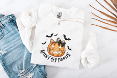 Spooky Cat Pumpkin SVG - Halloween Kitty Jack-O-Lantern Art Product Image 3