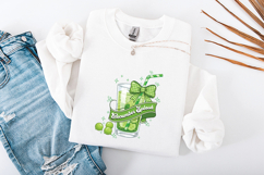 Cucumber Splash Retro Drink Art - Refreshing Green Juice PNG Product Image 3