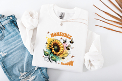 Retro Honeybee Meadow Sunflower Watercolor Sublimation Product Image 3