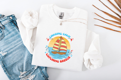 Chasing Calm Catching Breeze Sailboat Retro Summer Sunset Product Image 3