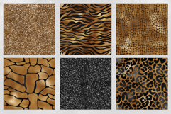16 Black &amp; Gold Luxury Safari Seamless Patterns Product Image 3