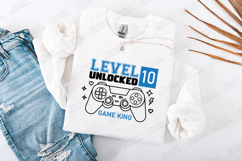 Level Unlocked 10 Gaming SVG Controller Birthday Design Product Image 1