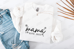 Mama ESTD. 2025 SVG - Minimalist New Mom Floral Art Product Image 3
