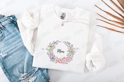 Mom Loved Beyond Measure SVG - Floral Lavender Wreath Art Product Image 3