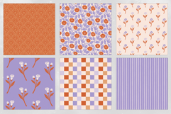 Terracotta Lilac Seamless Pattern Set Product Image 3