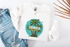 Summer Season SVG - Tropical Palm Tree Beach Circle PNG Product Image 3