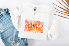 Retro Summer Splash Floral SVG Groovy Boho T-Shirt Design Product Image 3