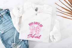 100 Days of School SVG - Pink Bow School Supplies Cut File Product Image 3