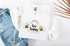 Bee Happy SVG - Cute Bumblebee Rainbow Kids Nursery File Product Image 3