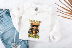 Street King Teddy Bear SVG - Boss Here Hip Hop Biker Art Product Image 3