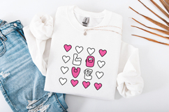 LOVE Heart Grid PNG Pink White Minimalist Valentine Product Image 3