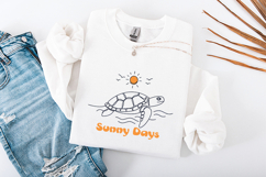 Sunny Days SVG - Minimalist Sea Turtle Ocean Line Art Product Image 3