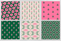 16 Emerald &amp; Pink Seamless Patterns Product Image 3