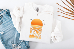 Retro Golden Horizon Sunset SVG - Vintage Surf Aesthetic Product Image 1