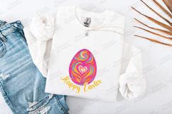 Happy Easter Swirl Egg SVG - Vibrant Colorful Heart Design Product Image 3