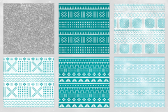16 Teal Bogolan Seamless Patterns Product Image 3
