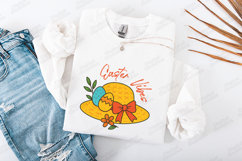 Easter Vibes SVG - Straw Hat with Flowers &amp; Eggs Sublimation Product Image 3