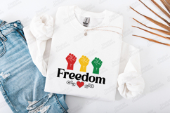 Freedom SVG - Tricolor Power Fists Juneteenth Cut File Product Image 3