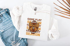 Game Play Season SVG - Glitter Football Coquette Bow PNG Product Image 3