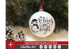 Merry and bright Svg, Christmas SVG, Winter SVG, Santa svg, Product Image 4