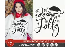 I’m freaking Jolly SVG, Christmas SVG, Santa svg, Funny SVG Product Image 1