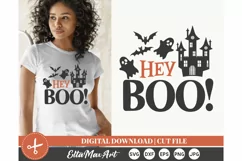 Hey BOO SVG, Halloween SVG, Pumpkin svg, Witch SVG, Fall svg Product Image 1