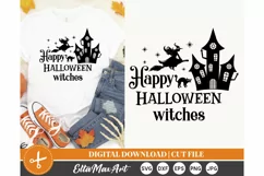 Happy Halloween witches SVG, Halloween SVG, Witch SVG, PNG Product Image 1