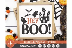 Hey BOO SVG, Halloween SVG, Pumpkin svg, Witch SVG, Fall svg Product Image 3