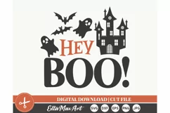 Hey BOO SVG, Halloween SVG, Pumpkin svg, Witch SVG, Fall svg Product Image 2