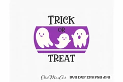 Trick or treat SVG, Halloween Round Sign SVG, Farmhouse SVG Product Image 2
