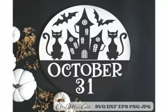 October 31 Svg, Halloween Svg, Halloween sign Svg, Round Svg Product Image 1