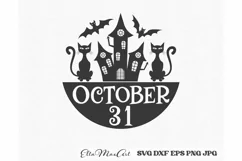 October 31 Svg, Halloween Svg, Halloween sign Svg, Round Svg Product Image 2