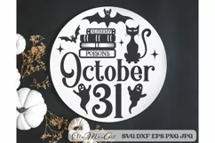 October 31 Svg, Halloween Svg, Halloween sign Svg, Round Svg Product Image 1
