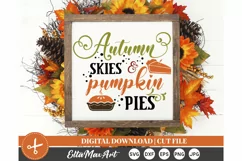 Autumn skies and pumpkin pies SVG, Autumn SVG, Fall SVG, PNG Product Image 3