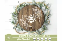 Bee Svg, Floral Bee Wreath Svg, Bee SVG File, Honey Bee svg, Product Image 5