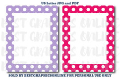 28 Polka Dots Border Letter Size Printable Papers JPG PDF Product Image 5