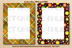 28 Fall Leaves Border Letter Size Printable Papers JPG PDF Product Image 5