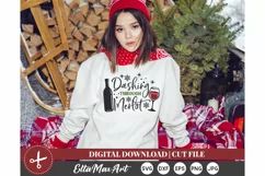 Dashing through merlot Christmas shirt svg, Christmas SVG, Product Image 2