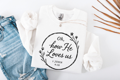 Oh, How He Loves Us PNG, 1 John 4:10 Bible Verse, Christian Product Image 3