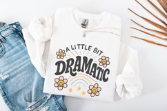 A Little Bit Dramatic PNG, Cute Retro Flowers and Rainbow Product Image 4