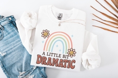 A Little Bit Dramatic PNG, Retro Rainbow Shirt Design, Cute Product Image 2