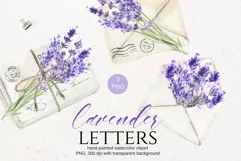 Lavender Envelopes Clipart PNG/ Wedding clipart Product Image 4