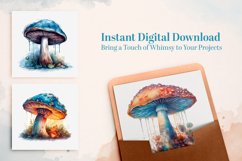 Watercolor Magic Mushrooms Clipart, Mystical Mushroom PNGs Product Image 5
