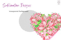 Heart floral Sublimation, PNG Product Image 3