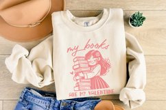 Books are My Valentine PNG, Cute Book Lover Girl Design, Product Image 4